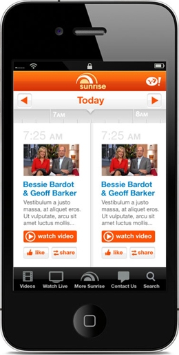 Sunrise iPHONE APP Sunrise iPhone应用