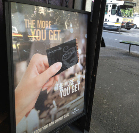 Gloria Jean's Cofffees electronic loyalty card