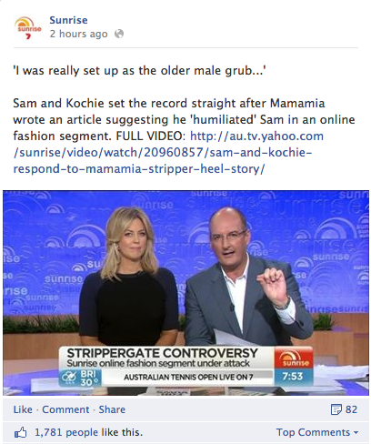 Sunrise Facebook脱衣舞女高跟鞋