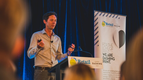 Grant Harrison addressing the Retail Marketing Summit this morning